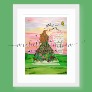 Print | Paper Doll Series: Her Name is Wildflower (8x10 Archival Quality, Framed, White)