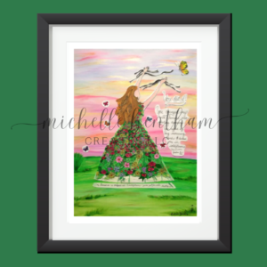 Print | Paper Doll Series: Her Name is Wildflower  (8x10 Archival Quality, Framed, Black)