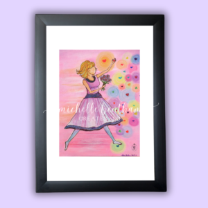 Print | Paper Doll Series: Walking in Love (5x7 Archival Quality, Black Frame)