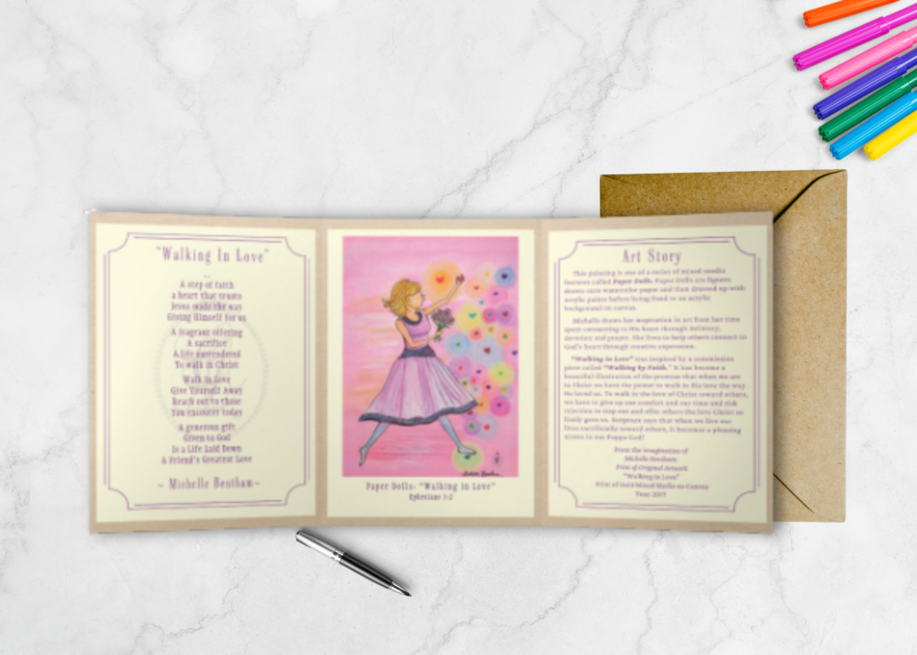 Card | Paper Doll Series: Walking In Love (5x7 Printed Gatefold Card)