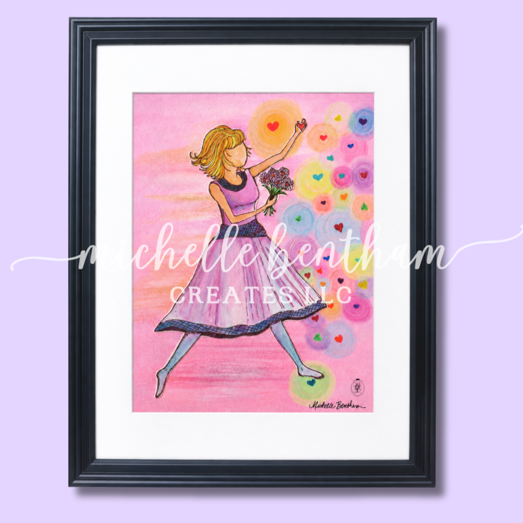 Print | Paper Doll Series: Walking in Love (8x10 Archival Quality, Framed, Black)